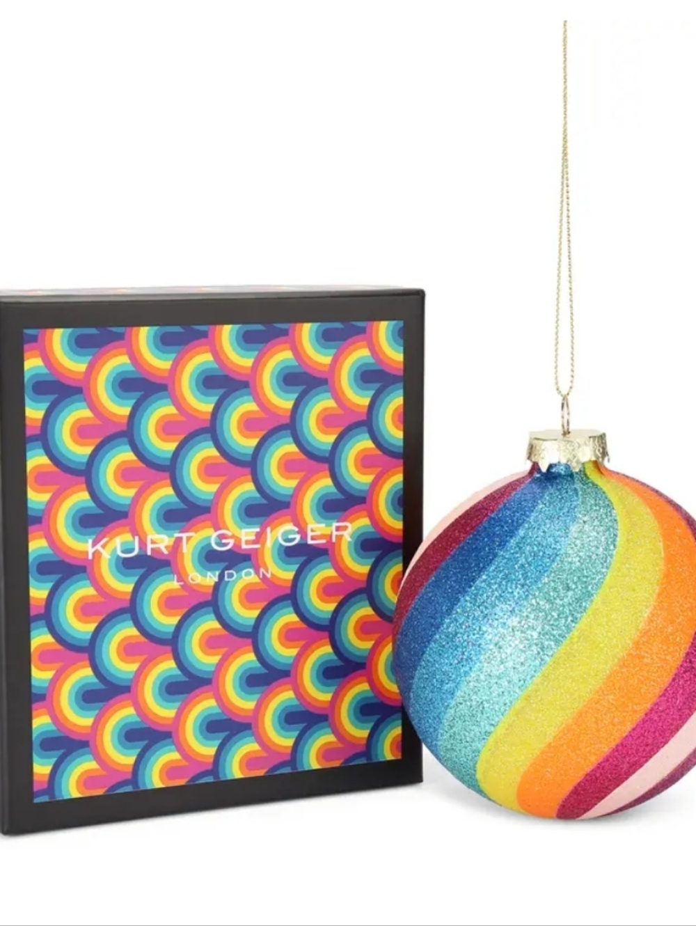Kurt Geiger London Glitter Rainbow Ornament